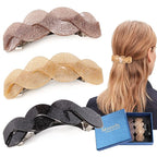 Large Hair Barrettes for Women Beautiful Lines Simple Retro Classic Snap French Hair Clips Fashion Hair Accessories for Women Thick Hair 3 Pcs