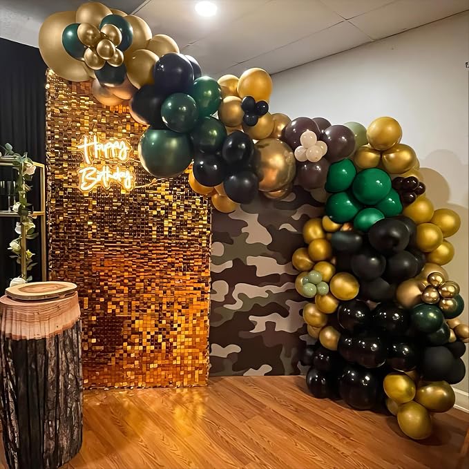 Green and Brown Balloons, Camo Balloons Camouflage Party Balloons Green Black - Image 7