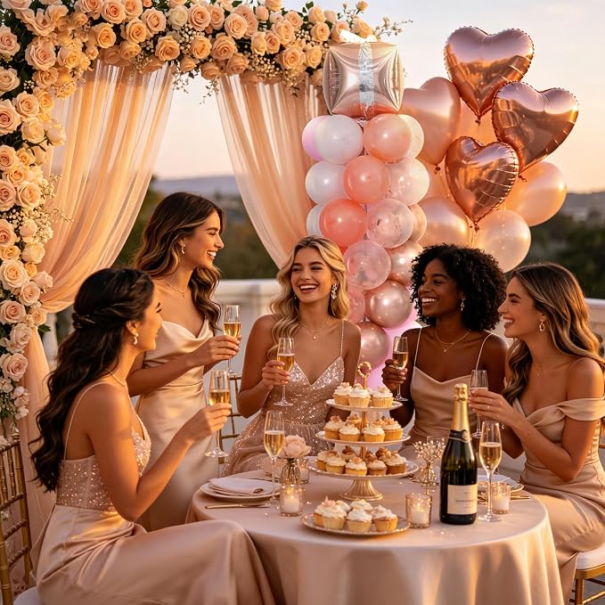 Rose Gold Balloon Column Stand Kit of 2，Pink Balloon Tower | 102Pcs Rose Gold - Image 7