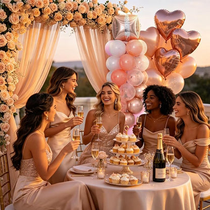Rose Gold Balloon Column Stand Kit of 2，Pink Balloon Tower | 102Pcs Rose Gold - Image 7