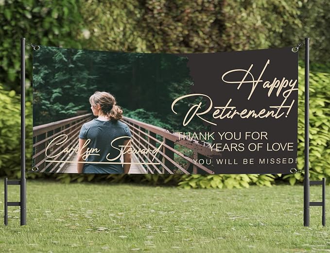 Personalized Retirement Banner, Retirement Party Decorations, Retirement Party - Image 2