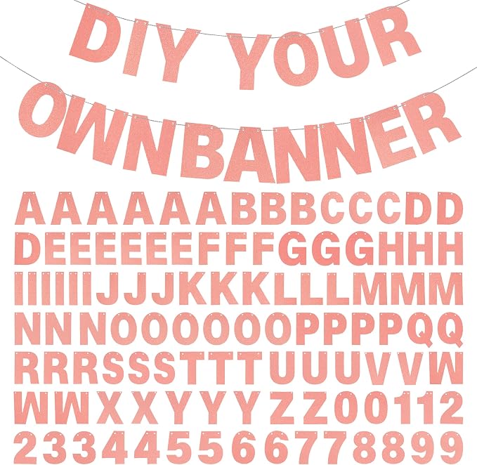DIY Banner Kit with Letters Glitter Banner Letters Customizable Birthday by mifengda