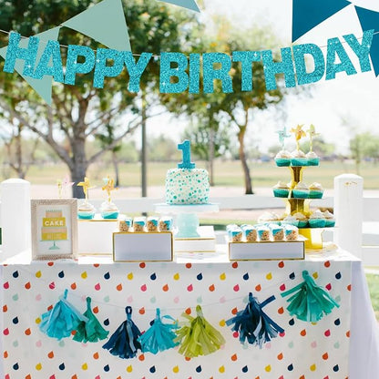 BEISHIDA Glitter Lake Blue 116 PCS A-Z DIY Letter Custom Banner Party Decor | - Image 6