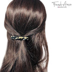 French Amie Small 2 1/4 inch Celluloid Handmade Hair Barrette No Slip Grip Durable Styling Women Hair Accessories Hair Clip for Girls, Made in France(White Tokyo)