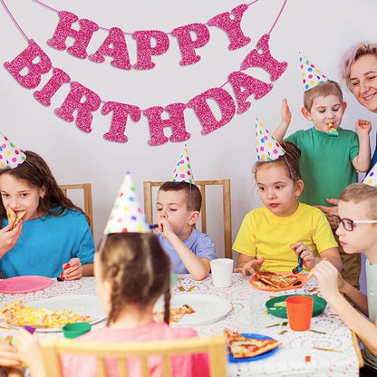 Rose Red Happy Birthday Banner Birthday Party Decorations Happy Birthday Banner - Image 5