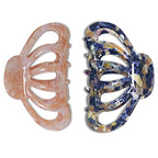 Fashion Tortoise Hair Clips for Women Resin Medium Hair Claw Clip for Fine Hair Non Slip Grip Hair Jaw Clips 2PCS in Set (Royalblue&Pink)