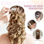 Wedding Flower Hair Accessories for Women: 4pcs Leaf and Flower Hair Combs for Women Accessories - Crystal Pearl Wedding Flower Clips Headpiece for Brides Bridesmaids Girls Updo (White)