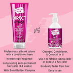 Color Lux Direct Vibes Semi-Permanent Hair Color, Magenta, Vibrant & Long-Lasting Shade, Ammonia-Free, Vegan, Sulfate-Free, Paraben-Free, 8 fl oz