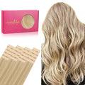 WENNALIFE Tape in Hair Extensions Human Hair, 20pcs 60g 28 inch Light Blonde Highlighted Golden Blonde Remy Hair Extensions Straight Human Hair Tape in Extensions Skin Weft Tape Extensions Human Hair