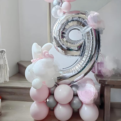 Number Balloons Silver 19 Balloon 40 inch - Image 2
