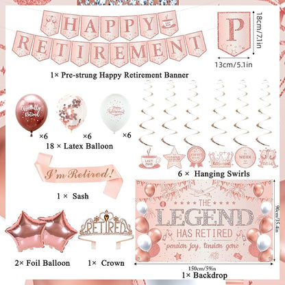 Roetyce Rose Gold Retirement Party Decorations - Image 2
