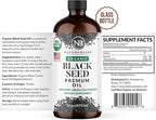 NaturoBliss Organic Black Seed Oil 100 Virgin Cold Pressed in Glass Bottle Omega 3 6 9 Super Antioxidant Immune Support Joints Mobility Digestion Hair Skin Vegan Gluten-Free NonGMO USDA Certified 16oz