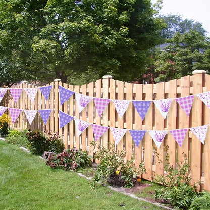 G2PLUS Purple Triangle Bunting Banner, 39FT Extra Long Reusable Cotton Triangle - Image 5