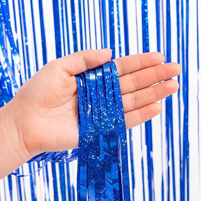 BRAVESHINE Foil Fringe Curtains | Metallic Tinsel Party Steamers Backdrop | - Image 7
