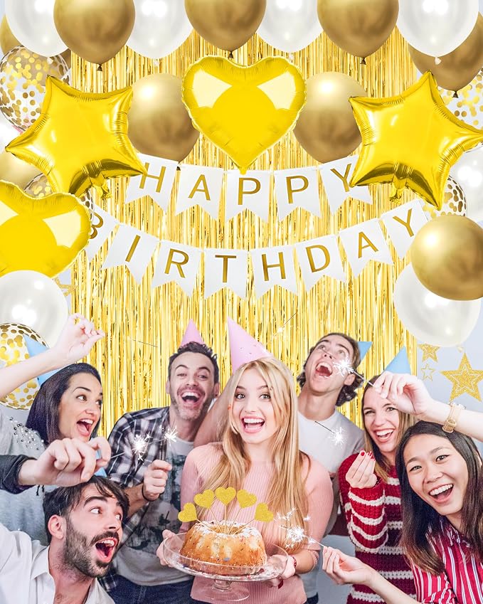 Golden Happy Birthday Party Decorations - Image 2