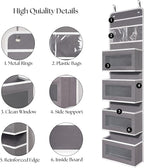 Giraffe Creation Over Door Organizer with 4 Large Capacity Pockets, Hanging Organizer Storage for Closet Bathroom Nursery Bedroom Dorm, Toys Cosmetics Sundries and Baby Essentials, Gray