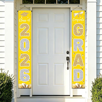 Graduation Decorations 2026, Class of 2026 Banner Congrats Grad | Yellow Porch by CAKKVDE