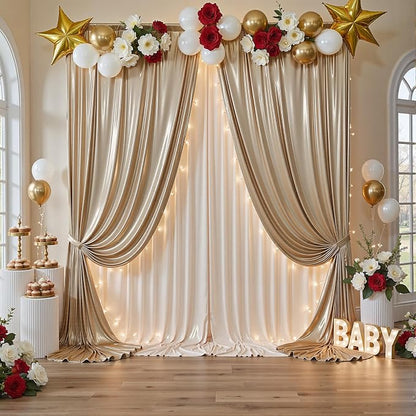 10x10FT Champagne Sequin Backdrop Curtain - Image 4