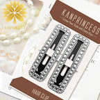 Rhinestone and Crystal Hair Clips 2-Pack, Sparkly Barrettes & Elegant Bling Accessories for Women & Girls(Set5)