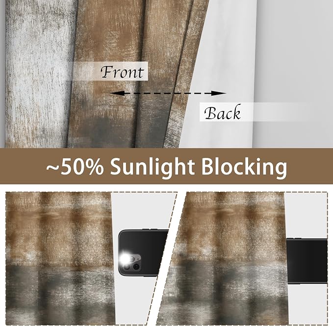 Asuexpect Abstract Curtains for Living Room 2 Panels Abstract Rust Curtain Room - Image 2