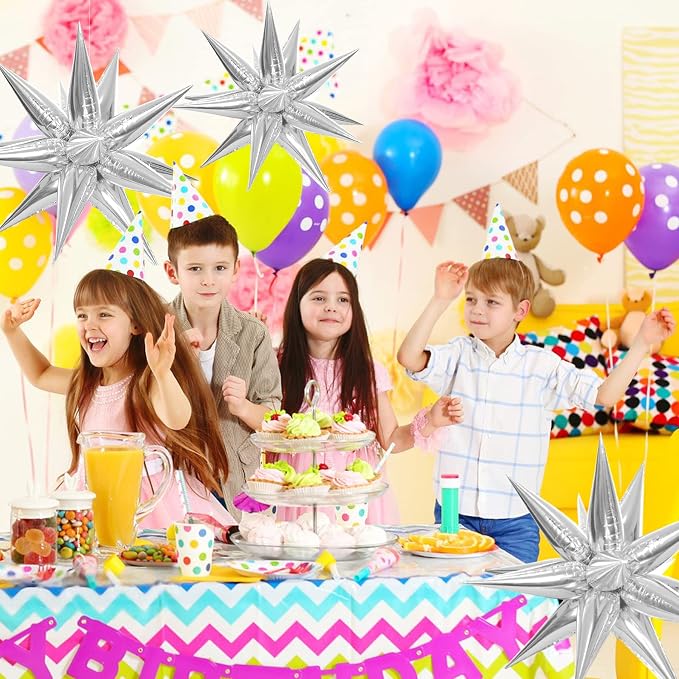 ZAKVOOR 60 Pcs Star Balloons 12 Spike Foil Explosion Party Decoration Balloons - Image 6
