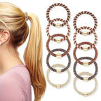 Hair Ties No Damage - 10PCS Ponytail Holders - Elastic Hair Ties for Thick Hair - Braided Hair Bands for Women Girls's Hair - Wood Grain