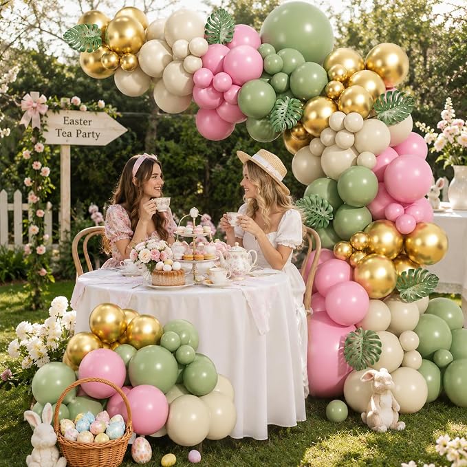 Pink and Green Gold Balloon Arch Kit - Image 8