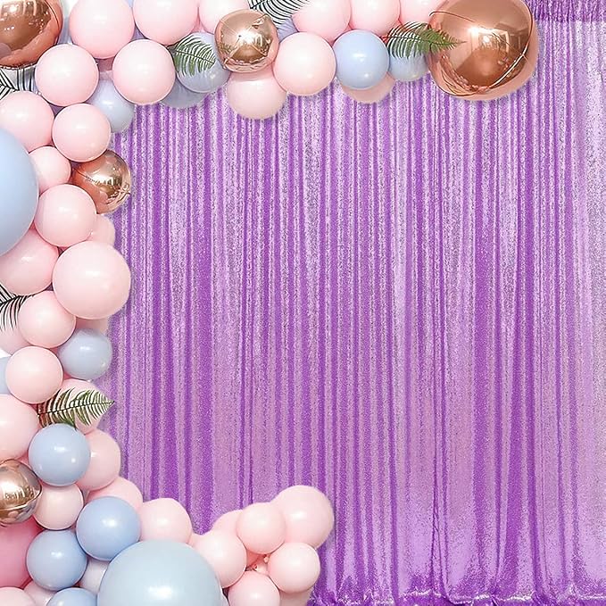 Lavender Sequin Backdrop Curtain 1 Panel 10FTx10FT | Glitter Sequence Drapes - Image 5