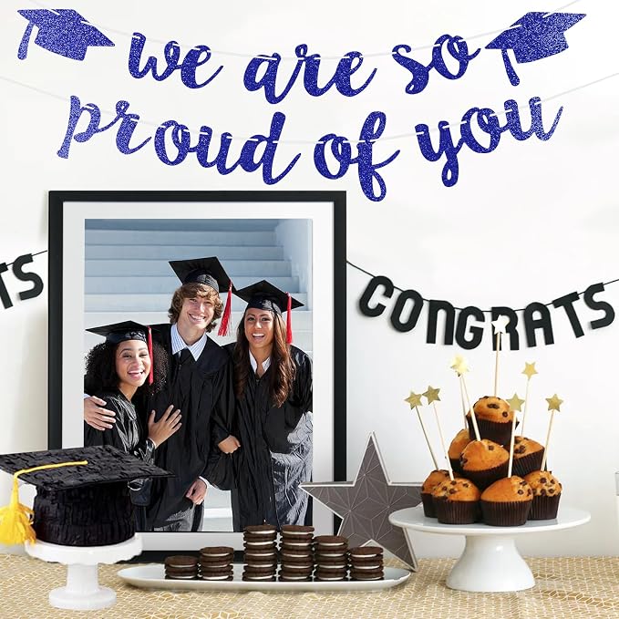 2026 Graduation Decorations Pre-Strung Blingbling We Are So Proud of You Banner - Image 6