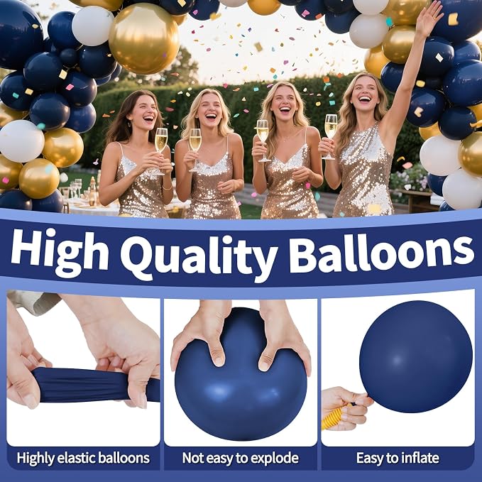 Navy Blue Balloon 110pcs, 12 Inch Thickened Latex Party Balloons Helium Bright - Image 4
