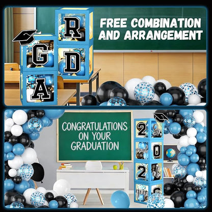 Light Blue Graduation Decorations 2026 Balloon Boxes - Image 5