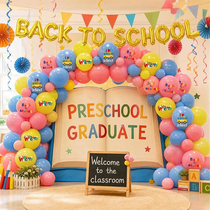 Back to School Balloons Decoration Kit, 16 Inch Gold Letter Balloon Banner - Image 6