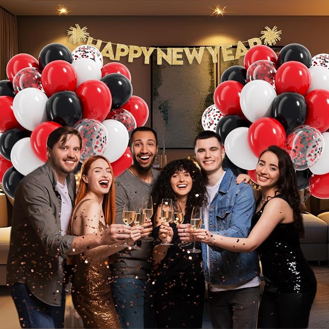 60pcs Red and Black Balloons - Image 6