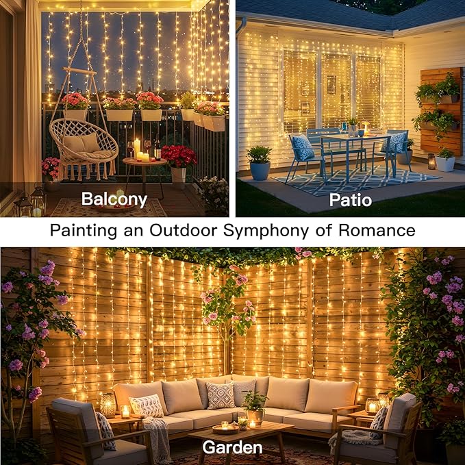 200 LED Curtain Lights Fairy Lights - Image 2
