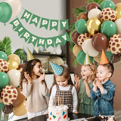 60pcs Safari Balloons, Sage Green Coffee Brown Light Brown Nude Sand White - Image 6