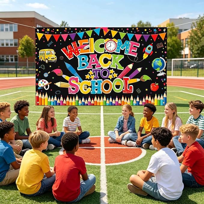 Welcome Back to School Banner Backdrop Photography Background Hanging - Image 3