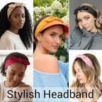 DRESHOW 8 Pack Headbands for Women Bow Knotted Hair Band Facial Cloth Rabbit Ears Running Sport Elastic Hair Wrap
