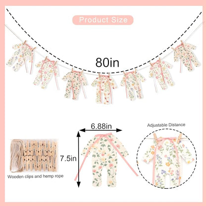 7pcs Neutral Baby Shower Bunting - Image 2