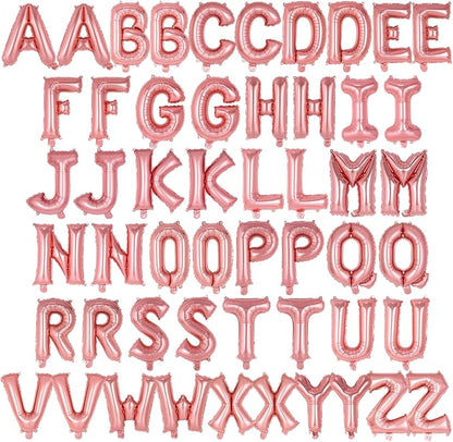 52 Pcs Rose Gold Letter Balloons, 16 Inch Foil Alphabet Letter Balloons by YOTHORN