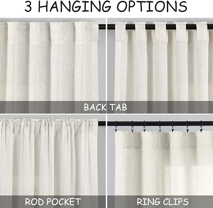 Extra Long Curtains 2 Panels 104 Inches Long - Image 2