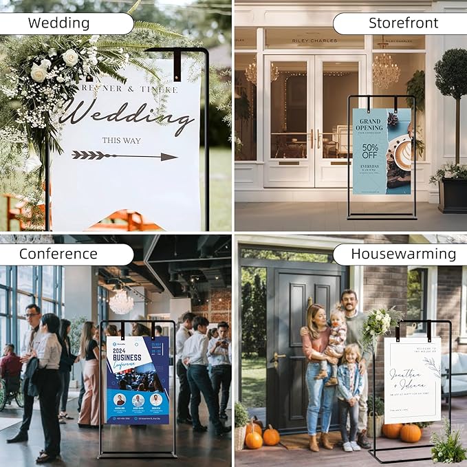 Wedding Sign Holder, Adjustable Welcome to Our Wedding Sign Stand W/Design - Image 6