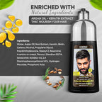 Dark Brown Hair Color Shampoo for Men – 5 in 1 Hair Dye Shampoo for Grey Hair - Instant Hair Dye with 100% Color Accuracy with Natural Ingredients - Ammonia Free - 500ml