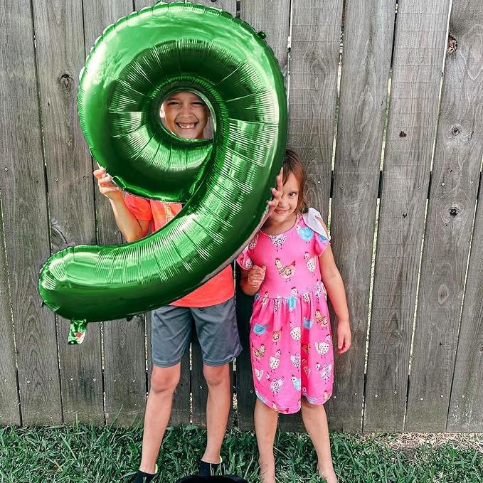 Green Number 9 Balloon 40 Inch, 9th Birthday Party Decorations Men Women | Foil - Image 4