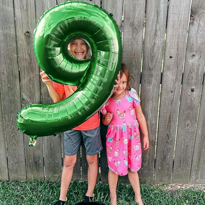 Green Number 9 Balloon 40 Inch, 9th Birthday Party Decorations Men Women | Foil - Image 4