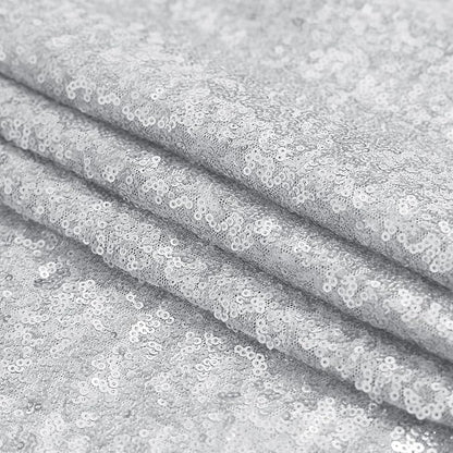 Sugargirl Silver Sequin Backdrop Curtain 4 Panels 2FTx8FT Glitter Silver - Image 9
