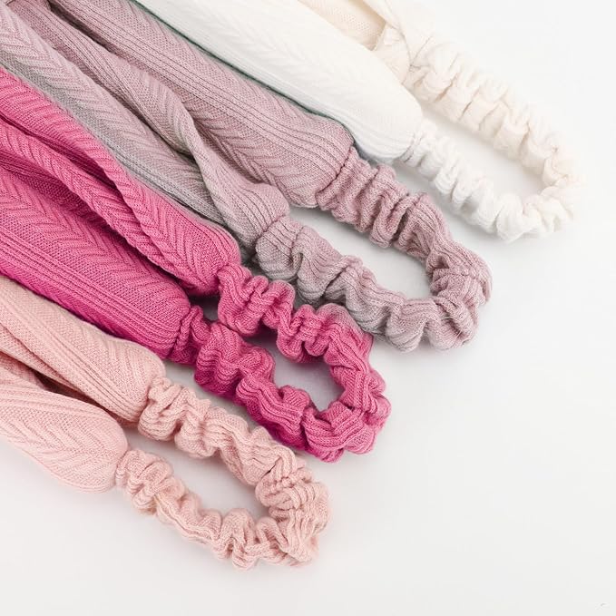 Elastic Knotted Headbands for Women Wheat Pattern Cloth Head Hair Bands for Women's Hair Non Slip Boho Wrap Twisted Hair Accessories