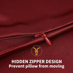 ZIMASILK 100% Pure Mulberry Silk Pillowcase for Hair and Skin Health,Soft and Smooth,Both Sides Premium Grade 6A Silk,600 Thread Count,with Hidden Zipper,1pc (Queen 20''x30'',Burgundy)