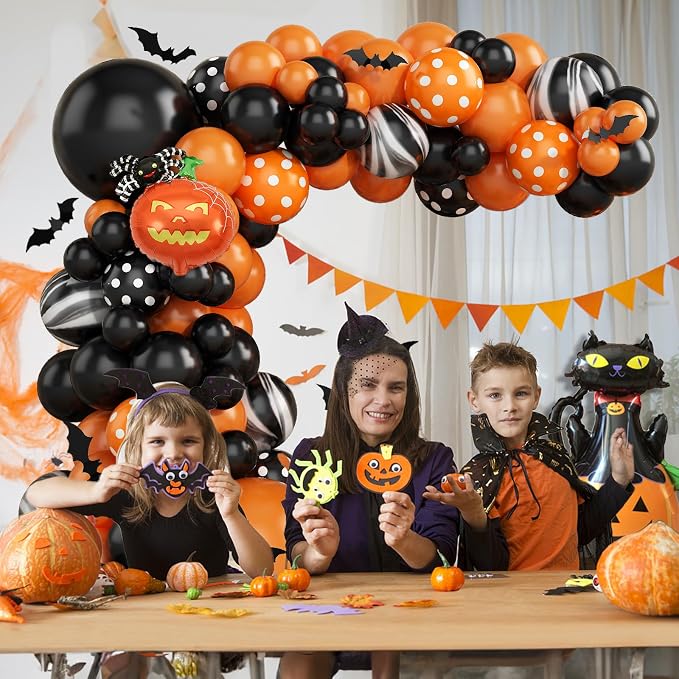 Halloween Balloon Arch Garland Kit, Boo Spider Bat Pumpkin Cat Pumpkin Spider - Image 5
