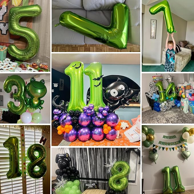 40 inch Number Balloon 0-9 Green Large Number 10 Balloons, Digital Balloons - Image 7
