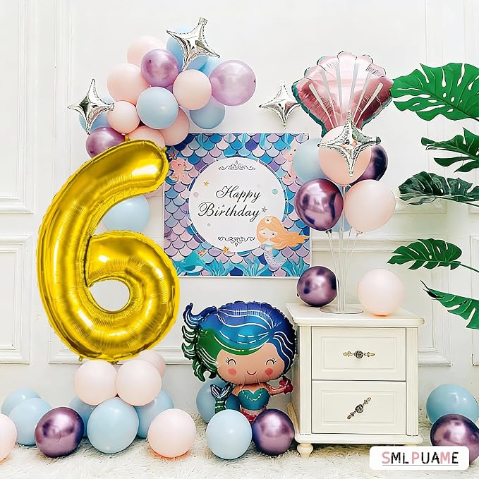 40 inch Number Balloon 0-9 Gold Large Number 6 Balloons, Digital Balloons - Image 4